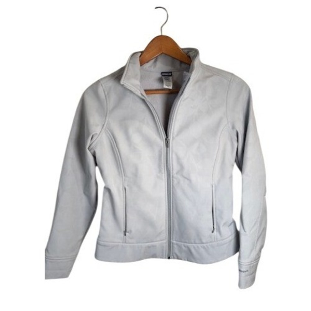 Patagonia Adze Softshell Jacket Womens XS Light Grey Floral‎ Leaf Fleece Lin